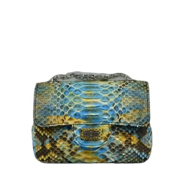 

Genuine Python skin lady chain cross body bag snake leather bags women brand purse for sale