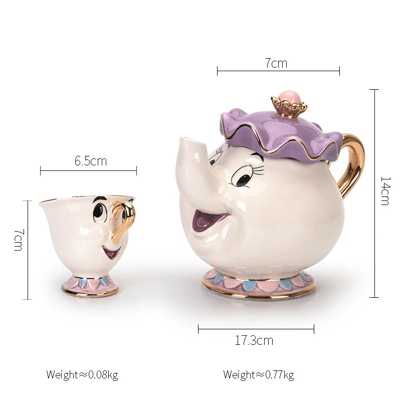 

hot sale ceramic Tea Pot Cup for Beauty and the Beast for kitchen