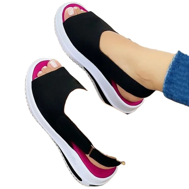 

New Summer Breathable Women Premium Open Toe Sandals Ladies Buckle Strap Anti-slip Slippers Female Shoes Size 35-43