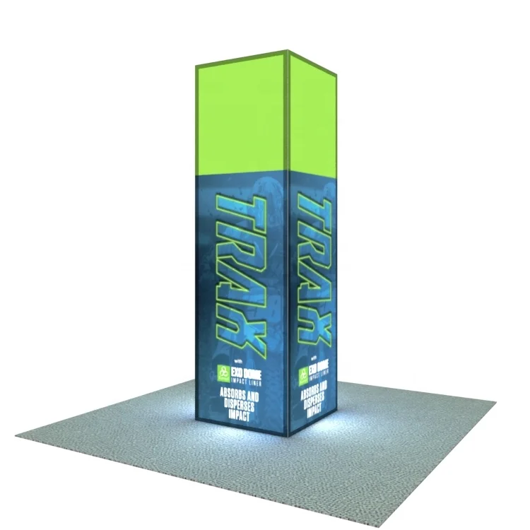 

Advertising Light Weight Portable Aluminum Trade Show Exhibition Booth 10ft Backlit Pillar Display Stand LED Lighting Tower