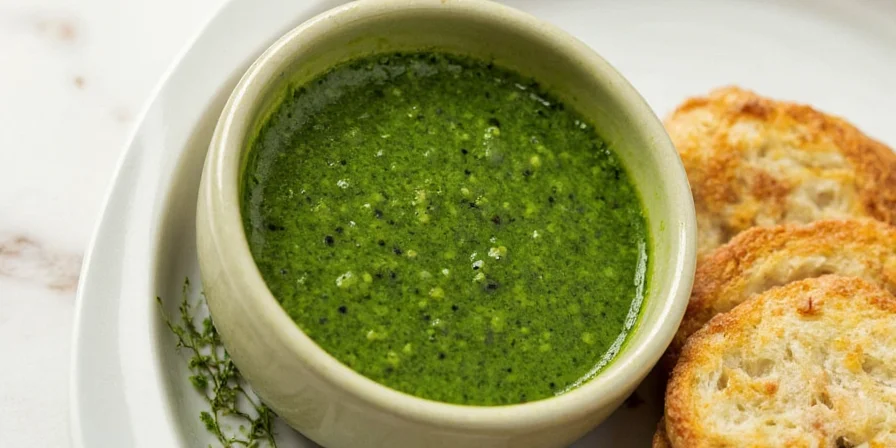 Hand-chopped chimichurri ingredients on a cutting board