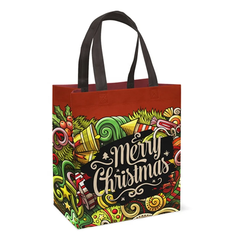 

hot sale christmas bags for gifts recycle non woven laminated bag, Customized color