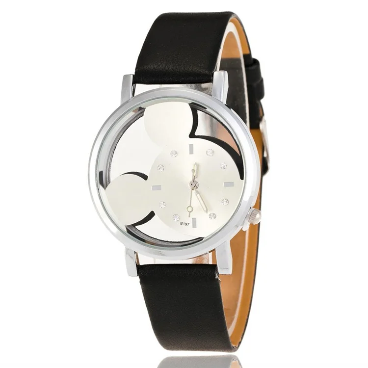 

Newest Mickey Mouse Transparent Bottom Women Watches Cheap Women Wrist Watch Jewelry, Picture