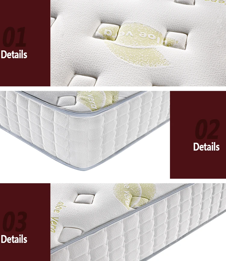 10 inches Aloevera fabric medium firm  king pocket spring mattress