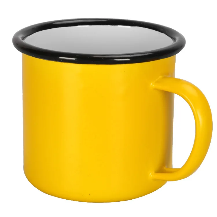 

Handmade good quality sublimation blank custom Iron enamel camping mug, Pink/green/grass/black etc