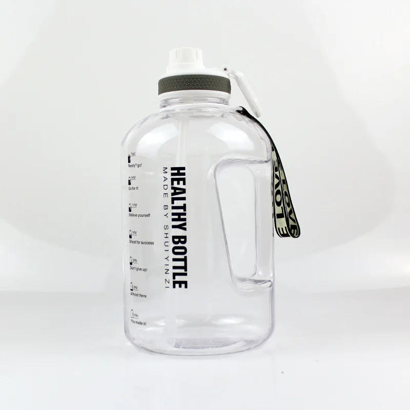 

2.5L Motivational Sport Custom Logo Color Straw Lid BPA Free Tritan Water Bottles with Time Marker