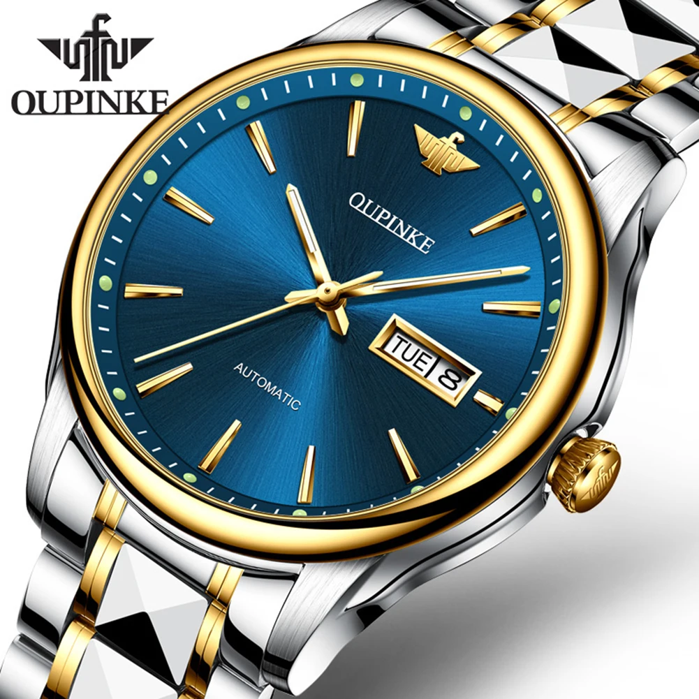 

Oupinke 3170 custom oem Watch Men Simple Brand Vintage Multi-function stainless steel Automatic Mens Mechanical Watches Men
