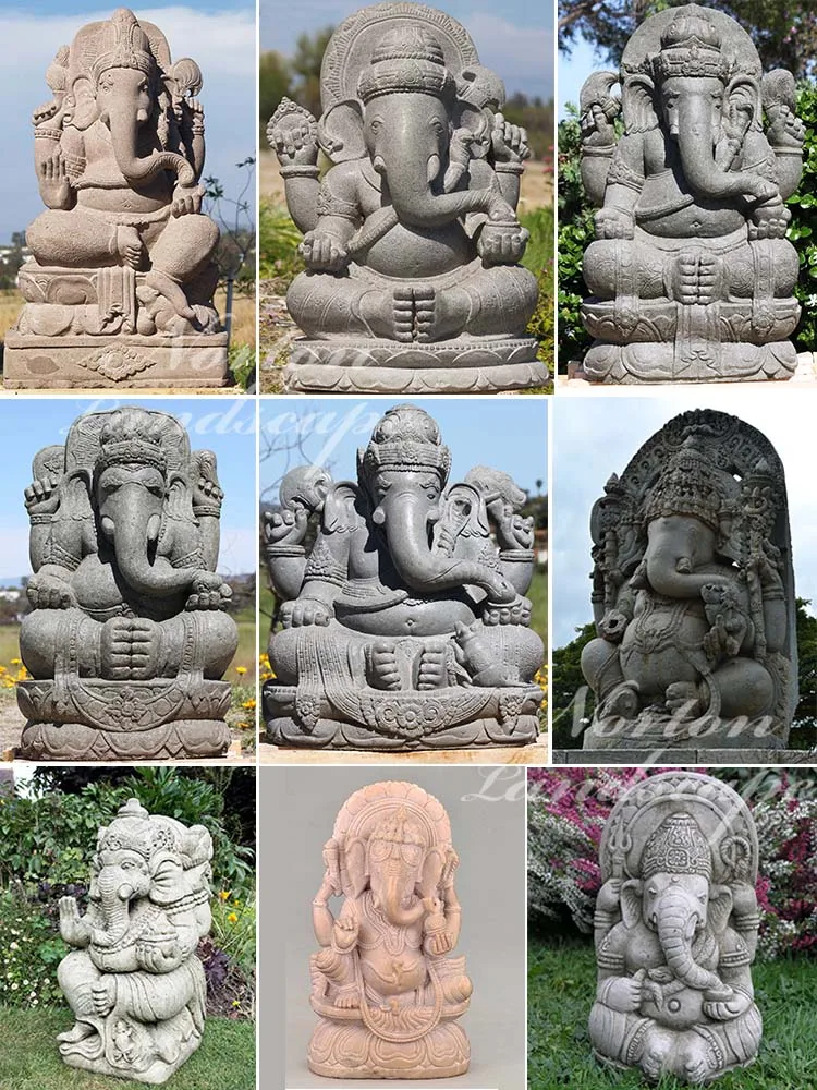 Modern Outdoor Stone Hindu God Religion Ganesha Statue White Marble