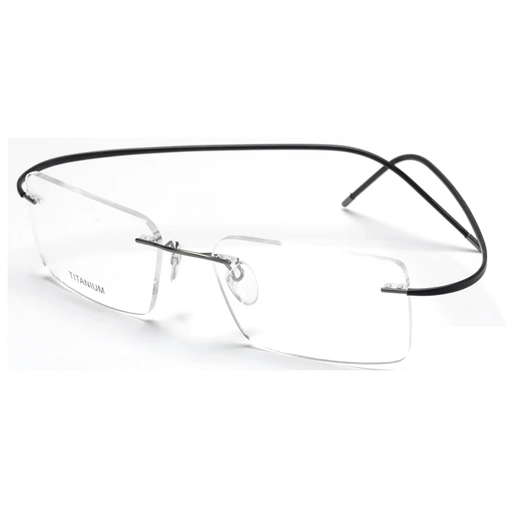 

2021 hot sale Rimless Titanium optical glasses high quality titanium optical frame No MOQ, Custom color