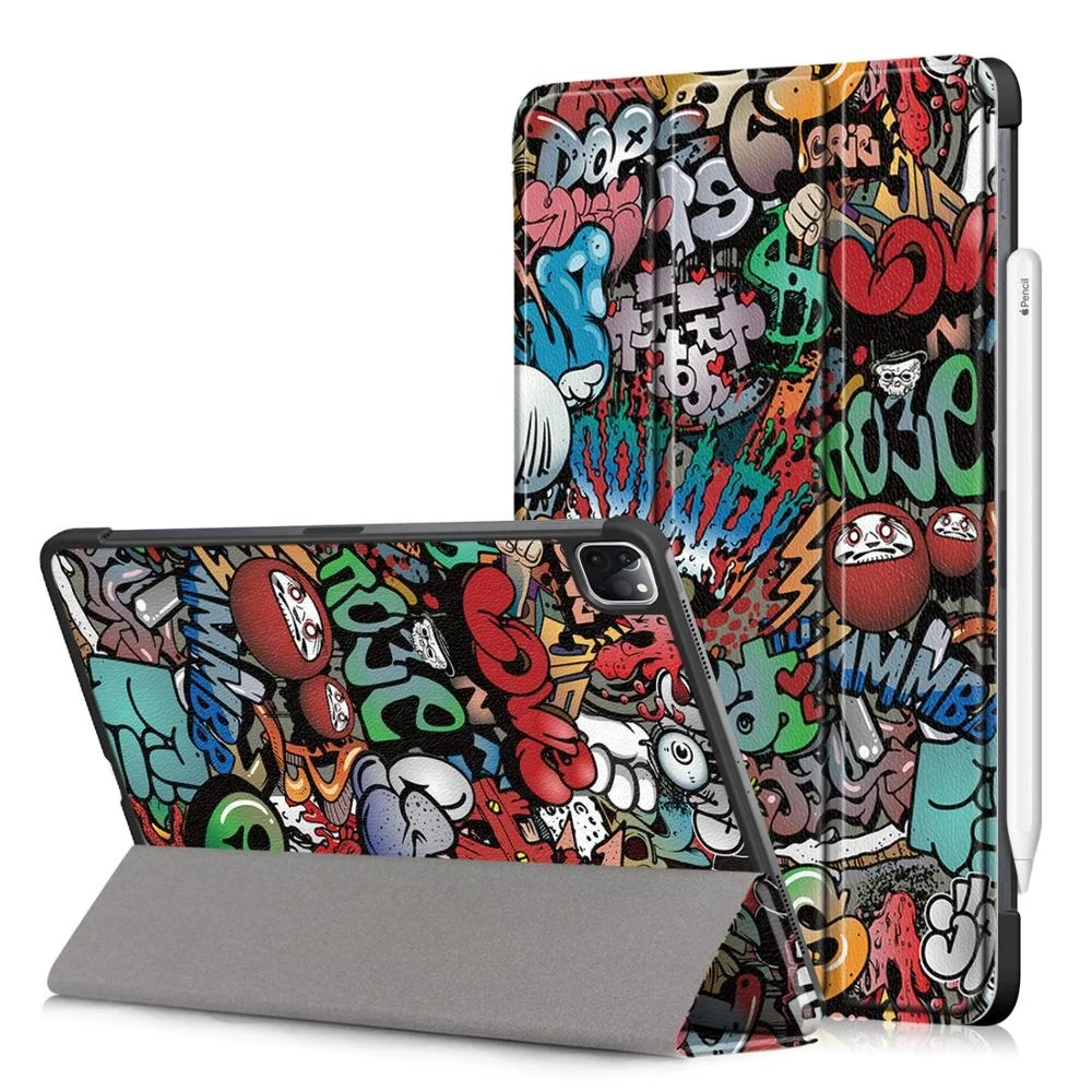 

Cartoon Printing Designs for iPad Pro 11 Inch 2020 Lightweight Trifold Stand Smart Leather Cover Case with Auto Wake/Sleep