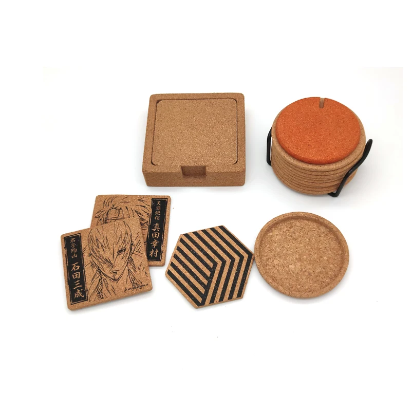 

Absorbent Unique Table Rustic Wood Round Cork Coaster Heat Resistant Mat Board for Bar Wine Out Indoors Tea Coffee Drinks Cup, Wood color