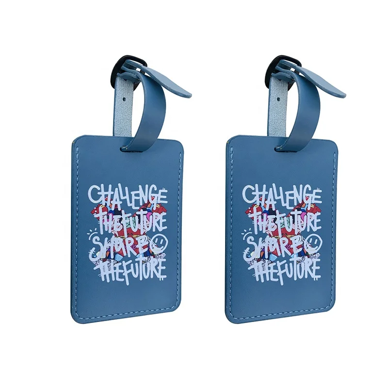 

Leather Travel ID Labels Suitcase Name Tags Pet Backpack Tag, Blue or customized color