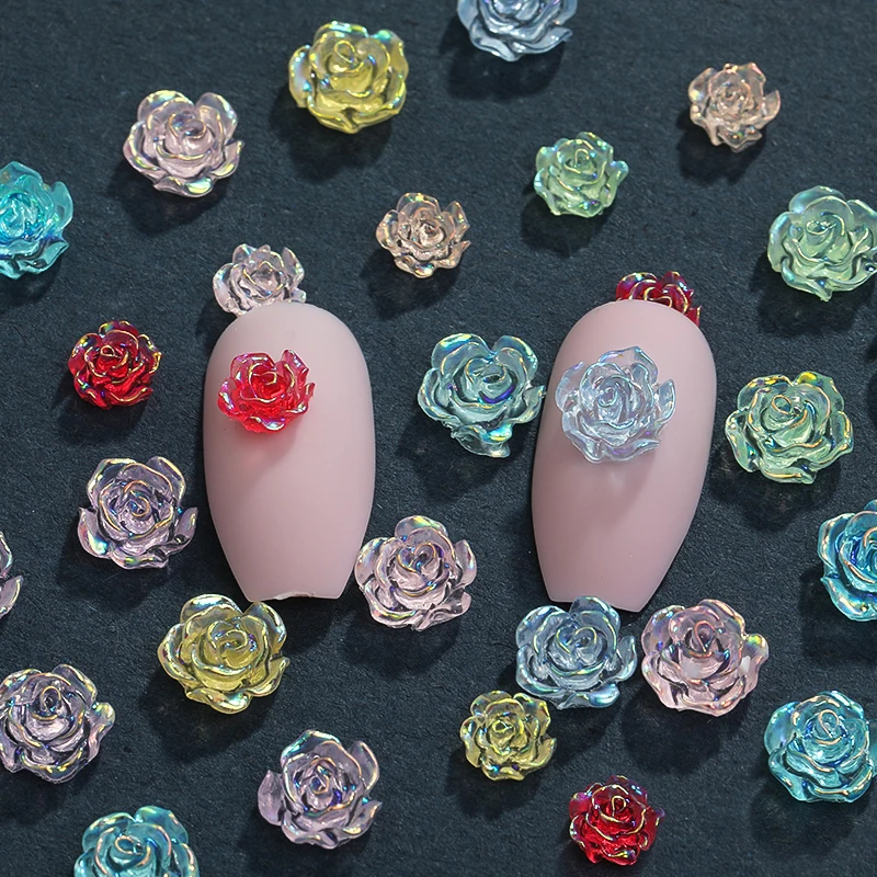 

Xichuan Wholesale 3D Nails Art Charms Acrylic Parts Camellia Flowers Rhinestones DIY Craft Decoration