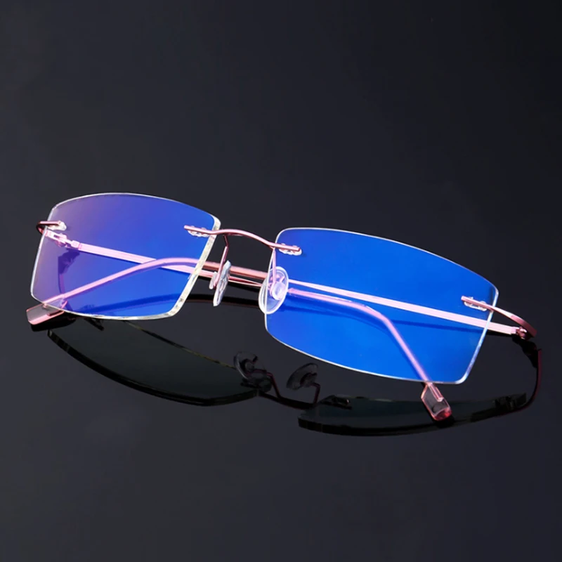 

High Quality Rimless Metal Blue Light Blocking Glasses Anti Blue Light Eyeglasses