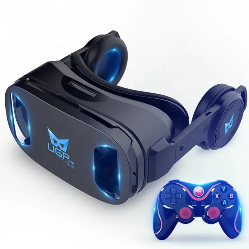 

[With gamepad] U8 VR Glasses with Headphones for Phone 3D Video Game Intelligent Virtual Reality Game VR Headset Helmet