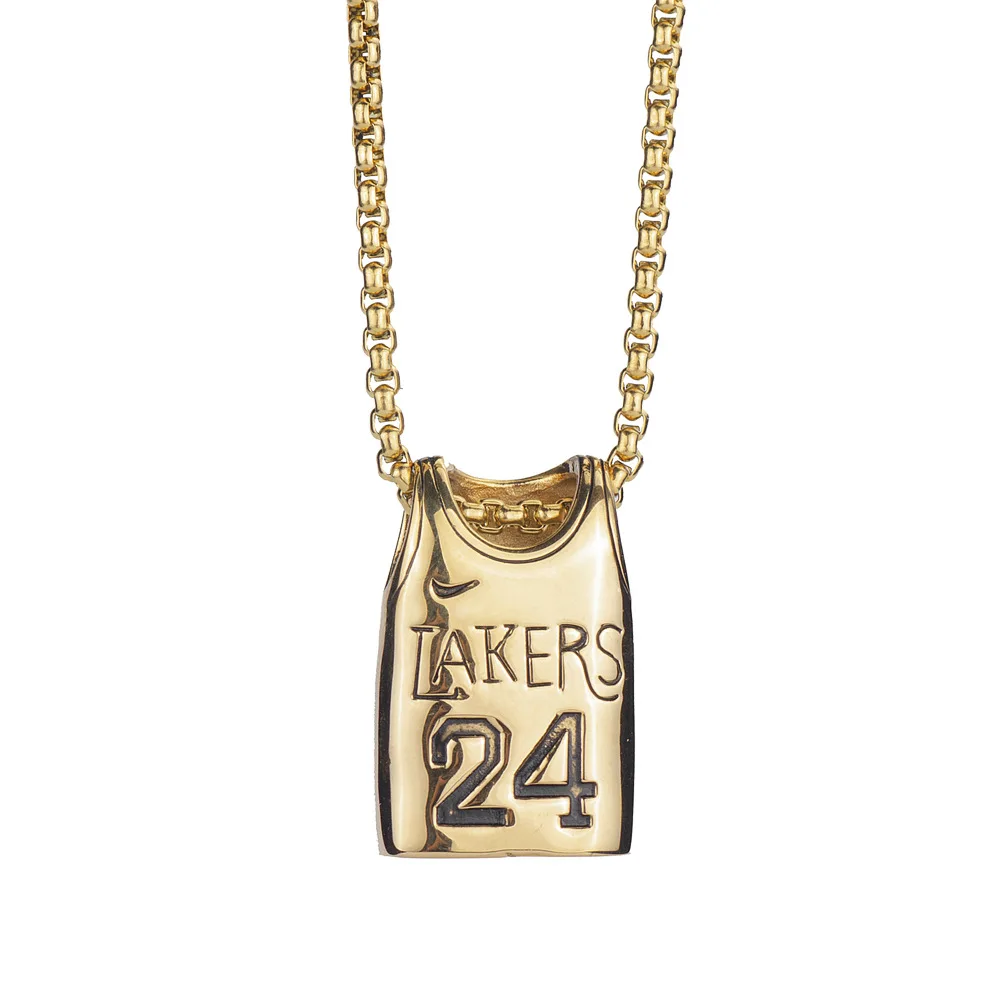 

Stainless Steel Casting Engraveable New Kobe No. 24 Jersey Black Mamba KOBE Basketball Team Number Pendant