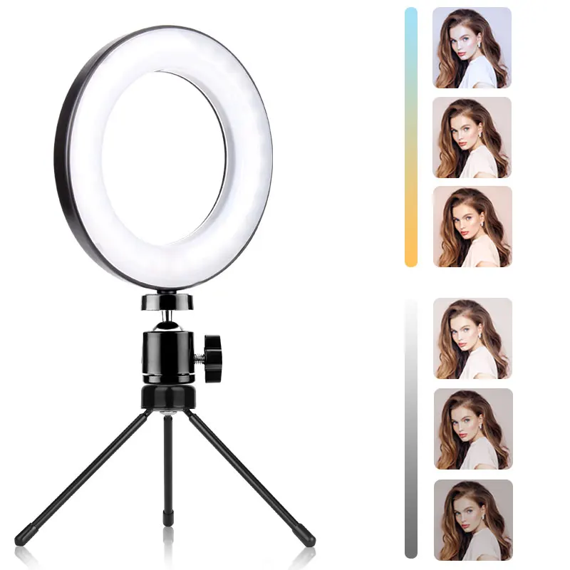 Uegogo 6-inch 8-inch 10-inch Circle Color Ring Light Phone with Tripod Stand Kits