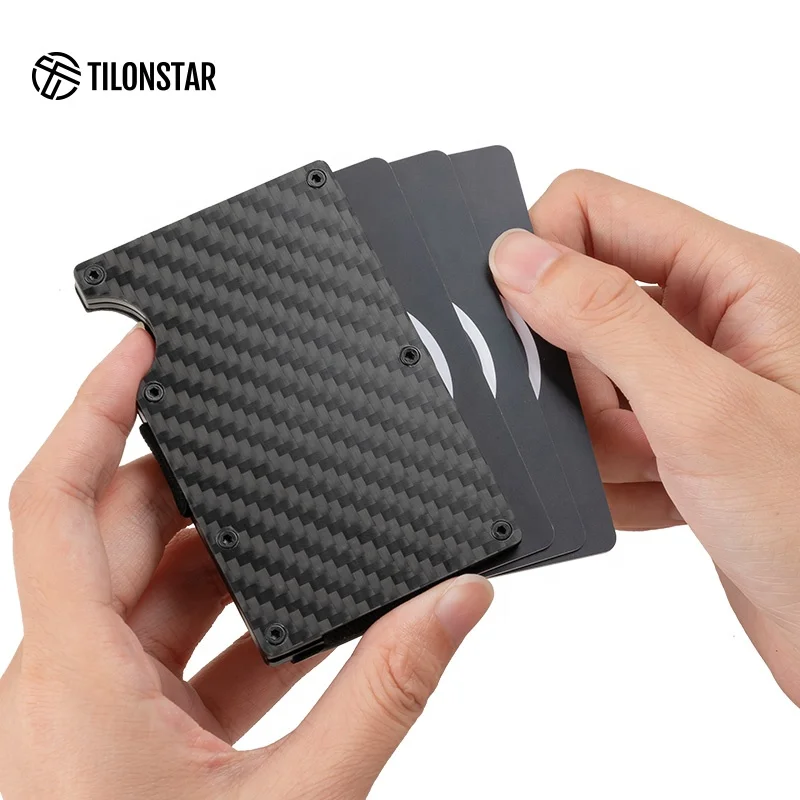 

Carbon Fiber Wallet Money Clip Rfid Customize Smart Wallets Metal Clips Money