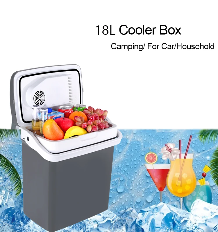 18l 12v Custom Portable Plastic Ice Cooling Electric Mini Car Cooler