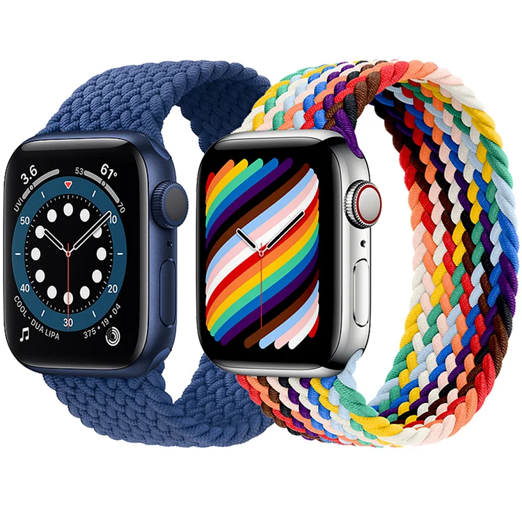 

Lianmi Elastic Pride Edition Braided Solo Loop For Apple Watch Series 6 5 4 3 2 1 Fabric Nylon Watch Band, Multi colors/as the picture shows