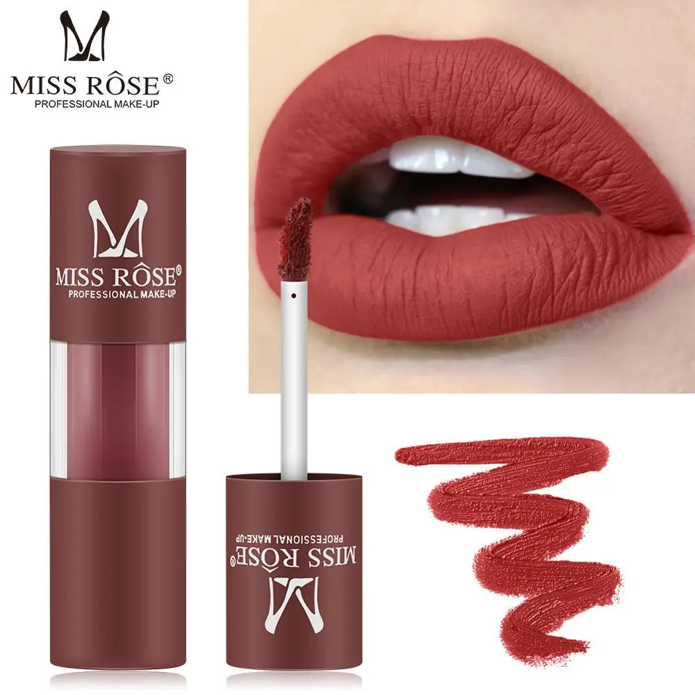 

MISS ROSE Sexy 12 Colors Waterproof Metallic Lip Gloss Tint Makeup Moisturizer Nude Brown Red Liquid Matte Lipstick Cosmetics
