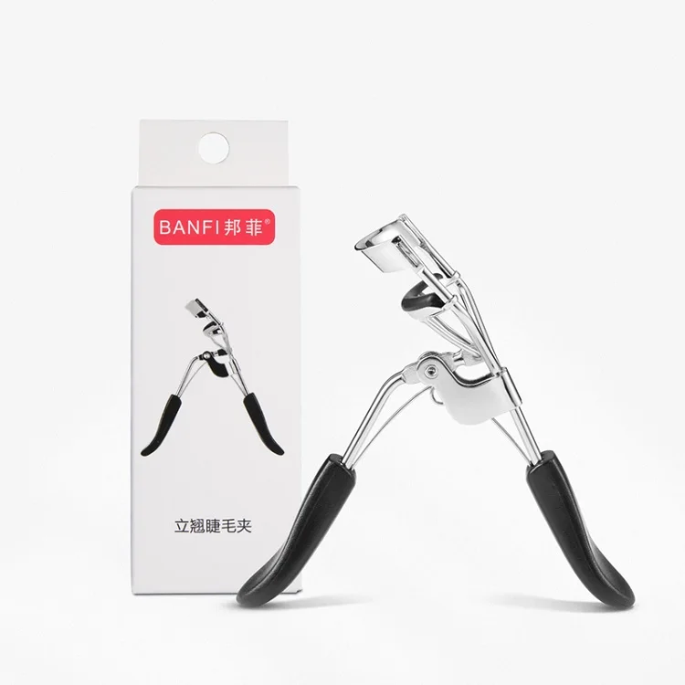 

Banfi portable single pack silver stainless steel eyelash curler for curled eyelashes make