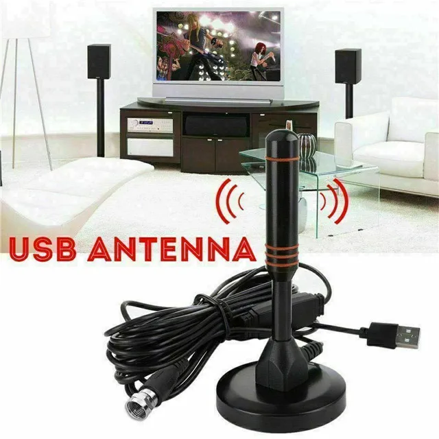 

Indoor HDTV Antenna Aerial HD Digital TV Signal Amplifier Booster Cable 200 Mile, Black