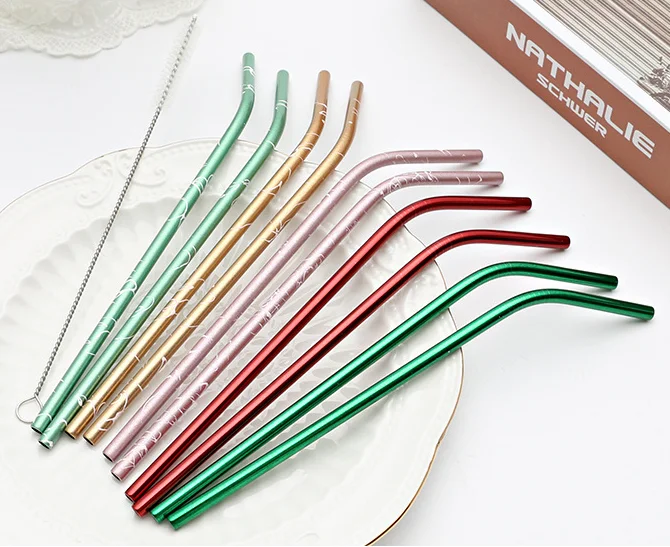 

Drinking Straw sets Portable Straw sets Stainless Steel Straws brush with cloth bag, Customized color