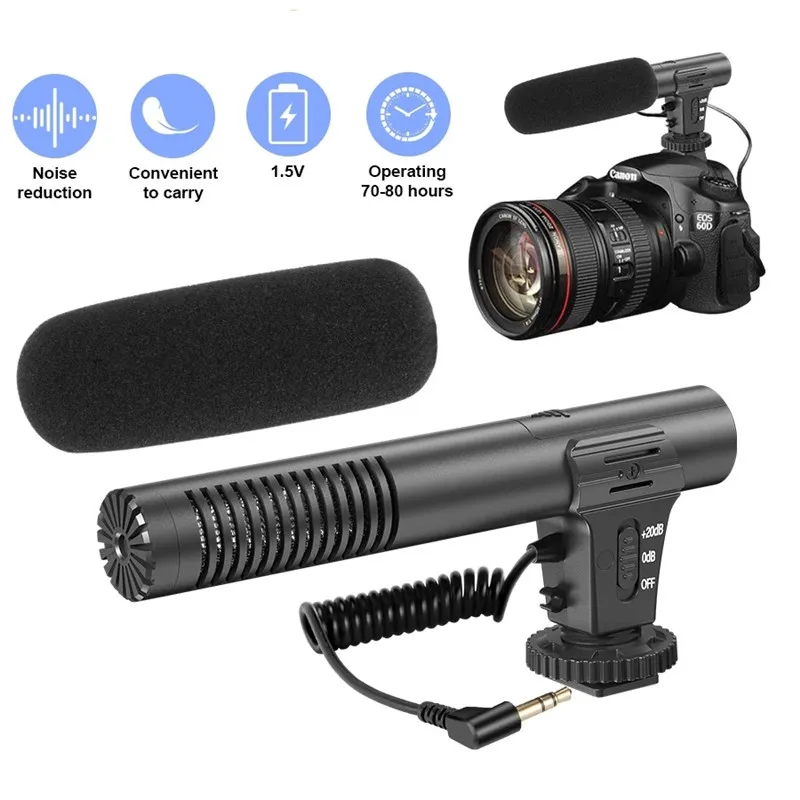 

MIC-05 3.5mm Digital Talk Video Recording Microphone Interview Hifi HD Sound Mic Microphone SLR DSLR Battery Camera Microphone