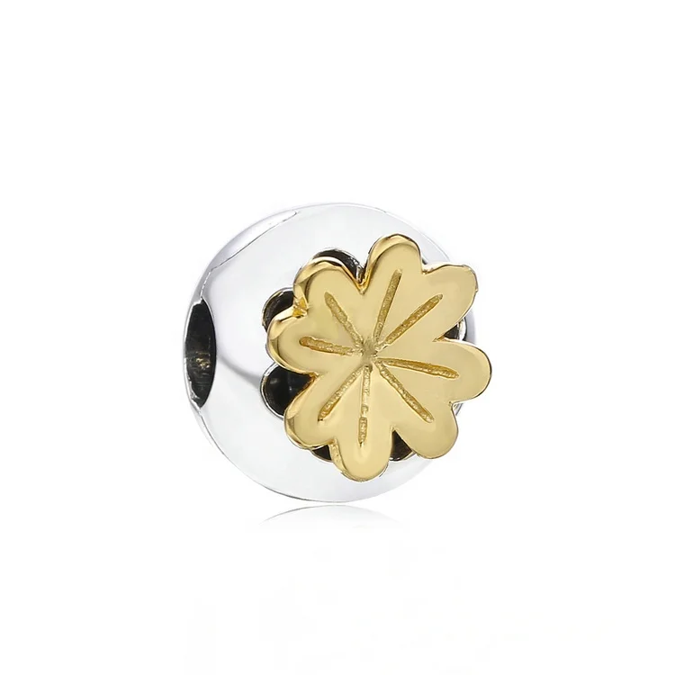 

Wholesale price clover bead jewelry charm silver clip stoppers for pandora bracelets