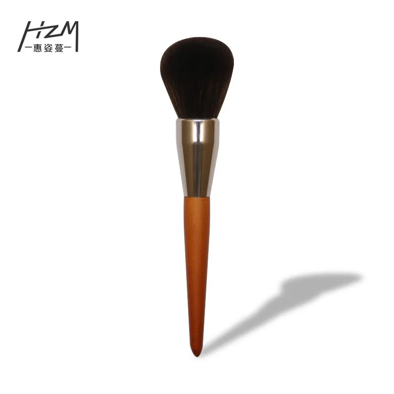 

HZM NEW Single Large Cosmetic Face Make Up Brushes Foundation Powder Brush Birch Solid Wood handle High quality Synthetic Hair, Black