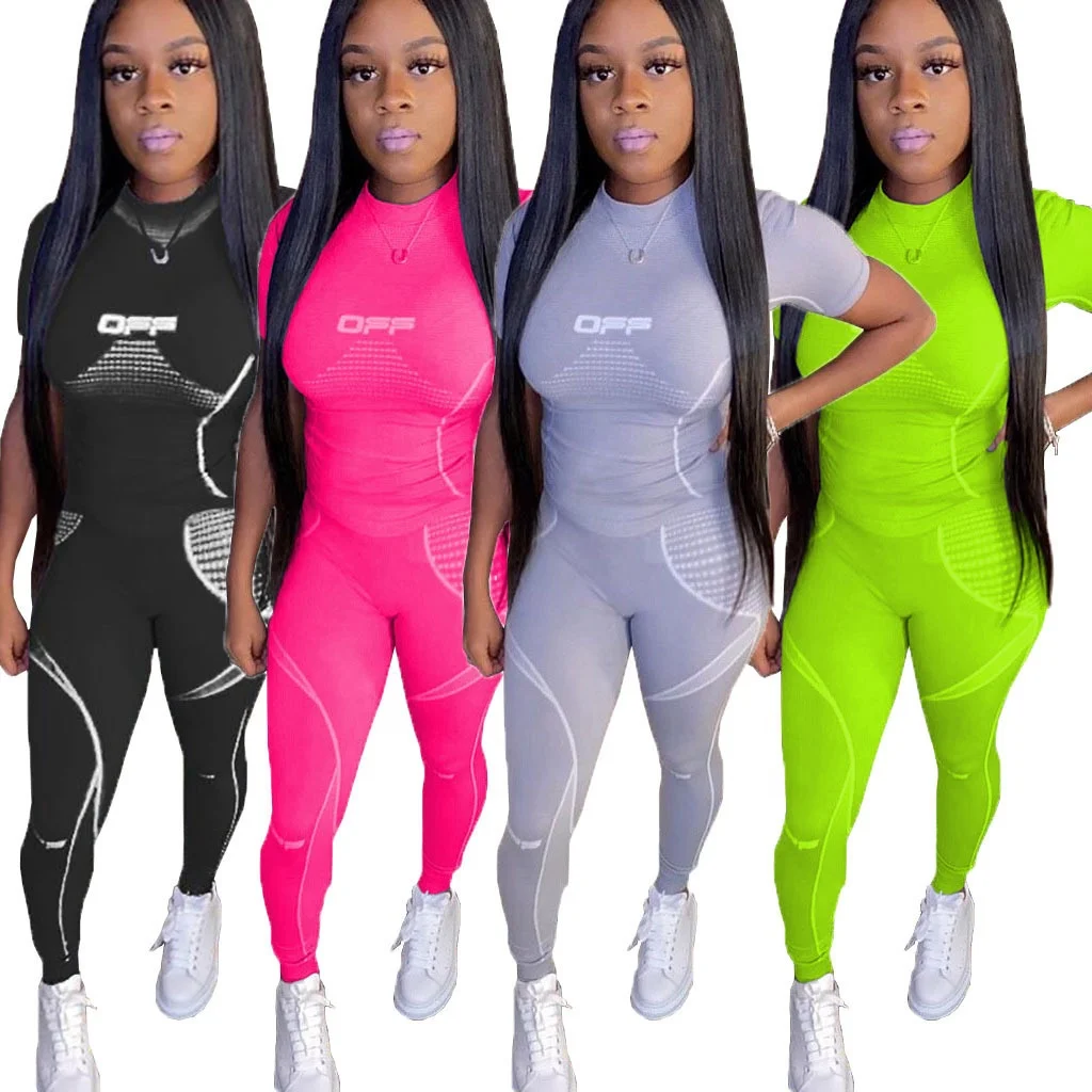 

AI107-2041 fitness two piece set yoga wear jumpsuit women sehe fashion