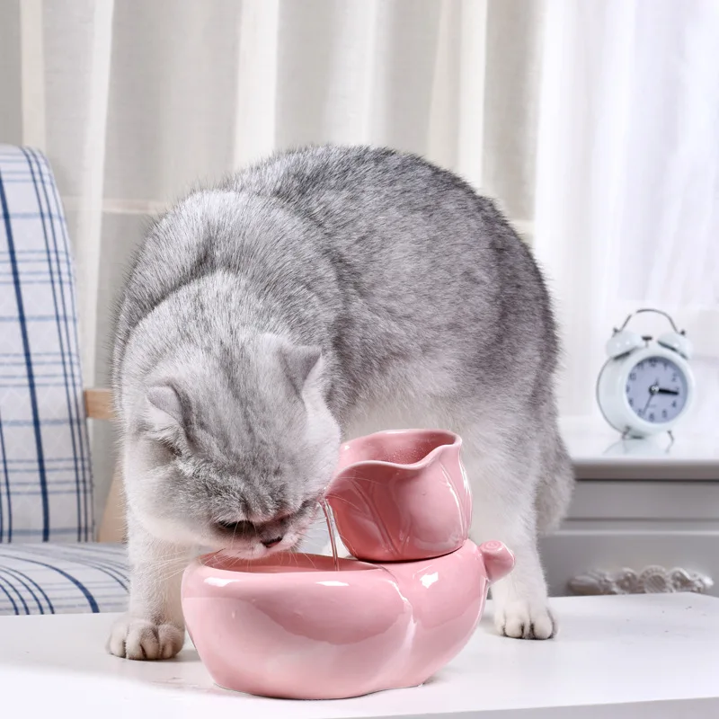 

HY Gourd Design Cat Water Fountain Pet Automatic Circulation Pet Ceramic Water Feeder Cat Dog Water Fountain