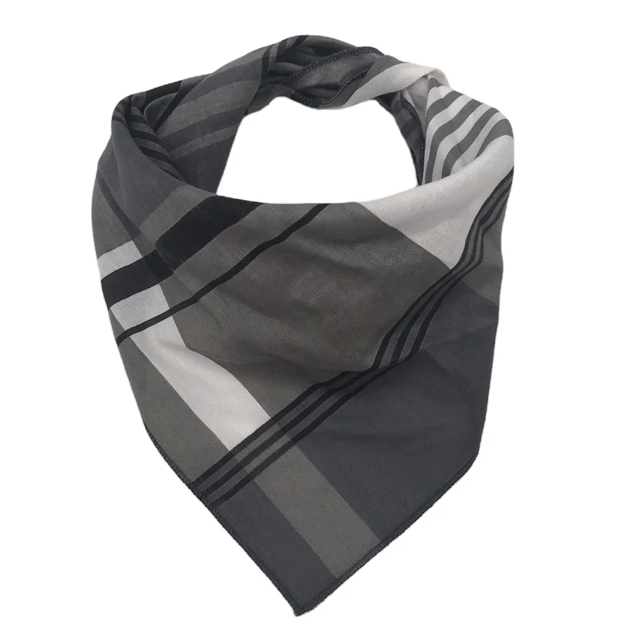 

Factory Price Custom Print Sublimated Soft Solid Grey 100% Cotton Triangular Scarf Dog Bandana