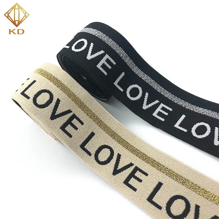 

China Manufacturer Spandex Fashion Elastic Webbing with logo for pants Or shirt, Accept customized