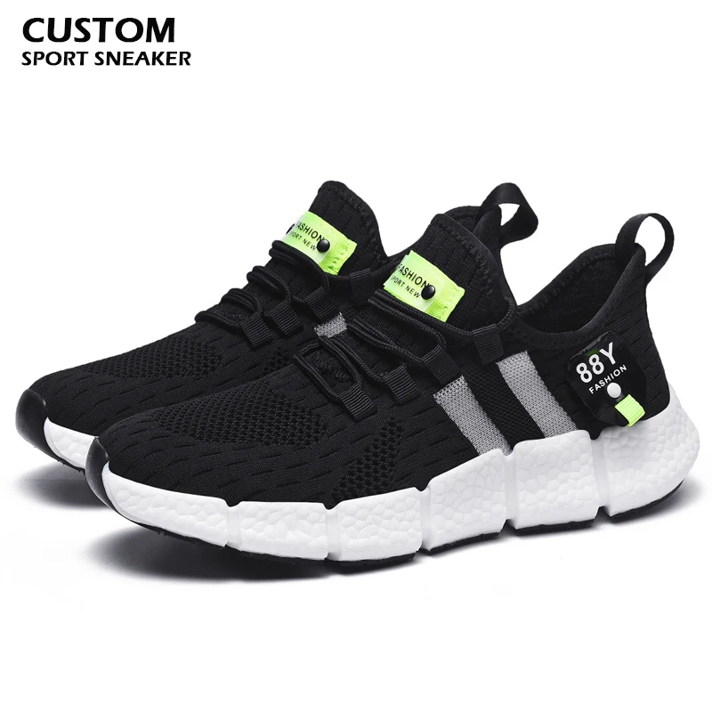 

Factory Wholesale Custom Logo Good Quality Knitting Mesh Cheap Men Sneakers Sport Running Shoes