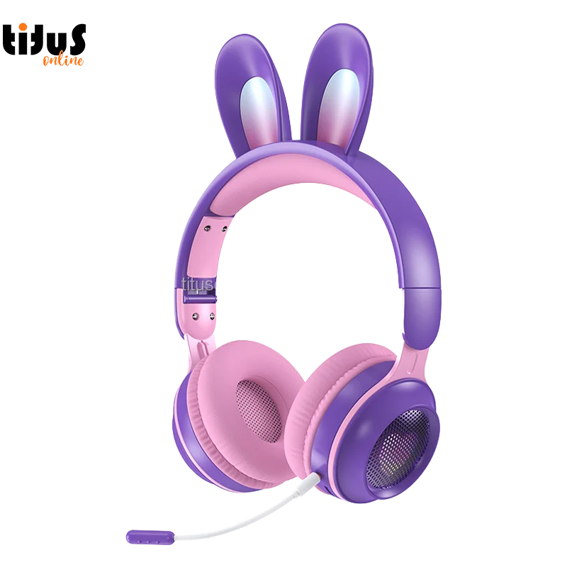 

KE01 over head leading light rgb headphone children universal glowing wholesale audio cat ear pc kids wireless headset