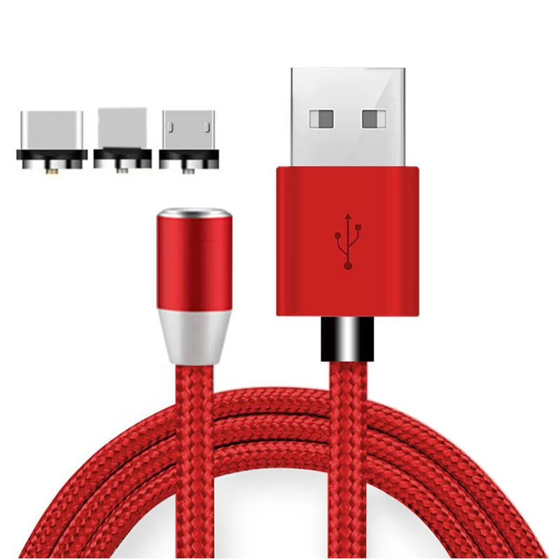 

1M 360 Degree Rotate IOS Type C Micro Usb Magnetic Charging 3 In 1 Fast Charger Usb Cable