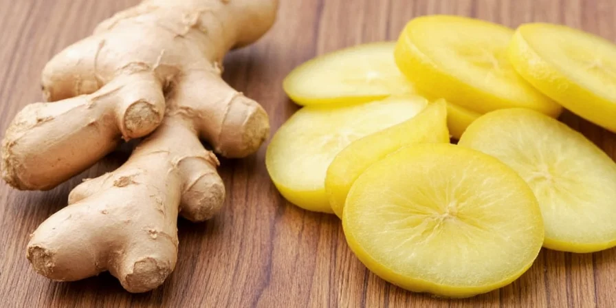 Person reading a recipe card and holding ginger
