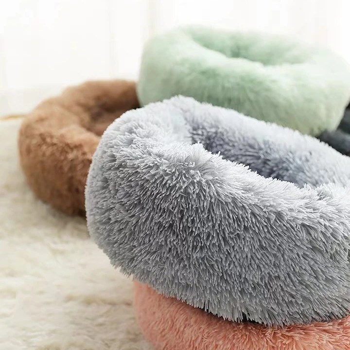 

Durable colorful padded pet bolster cotton dog bed best burger bun round pet cat bed, Picture