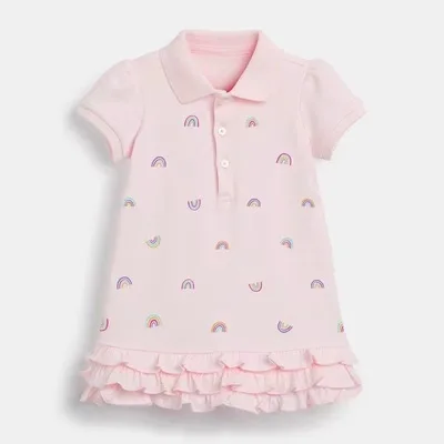 

F30268A 2021 Hot sale baby girl floral Print baby girl dress, As picture