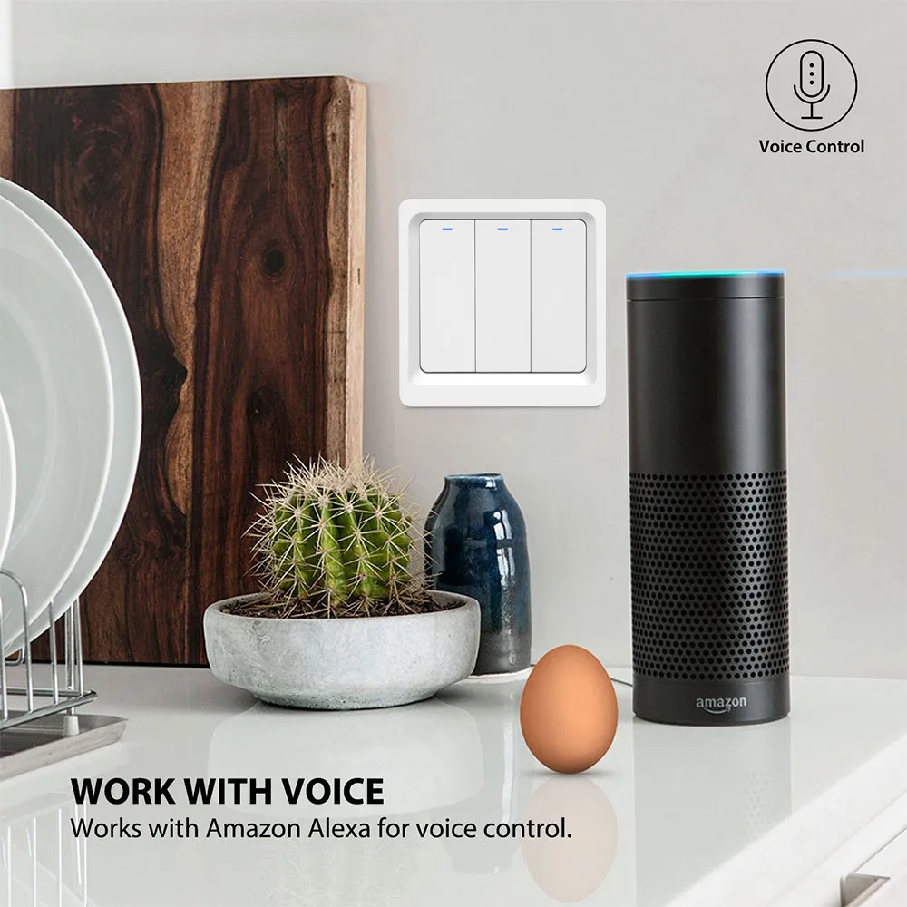 Tuya ZigBee Safe wall switch remote control support Amazon Alexa and Google assistant for EU standard - ANKUX.COM