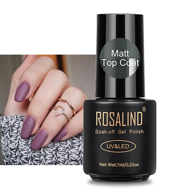 

Rosalind oem private label nail art 7ml matte effect gel nail polish soak off uv/led matt top coat gel polish for wholesale