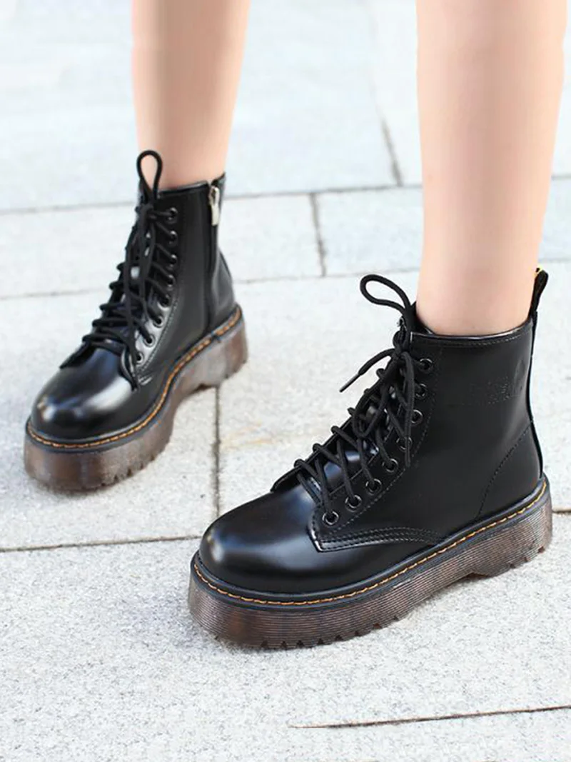 2020 靴子女士真皮鞋为冬季靴子鞋女士休闲春季真皮 botas mujer 女踝