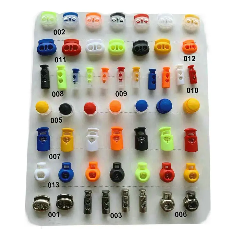 

High quality Nylon Cord ender spring Rope toggle plastic stopper in colors for garment, White , black ,transparent ,red etc