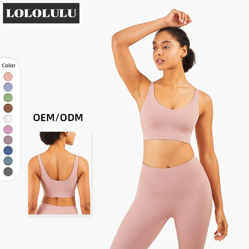 

2021 Yoga Sports Bra Women Custom Logo Sport Bra Top Fitness Sexy Pink Yoga Bra