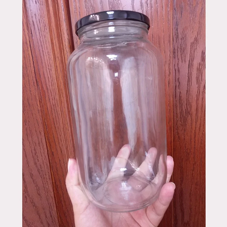 

Big Size Glass Canning Jar with Wide Mouth Metal Lug Lid 82 MM, Clear
