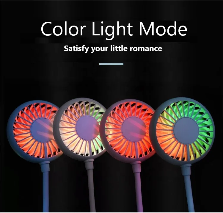 
OEM Outdoor Sports Portable Folding Hanging Neck LED Charging USB Mini Fan 