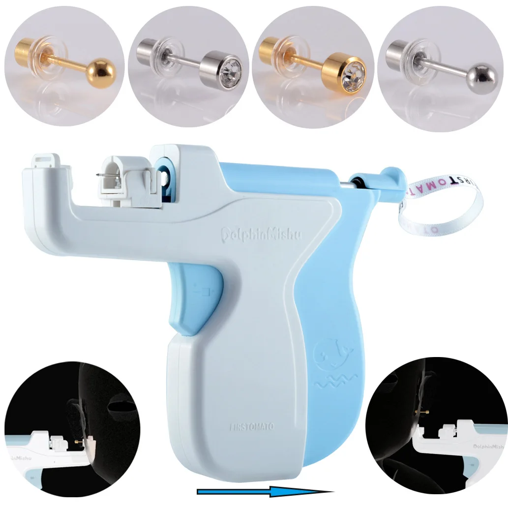

NUORO Safety Reusable Pericings Machine Kit Crystal 24K Nickel Free Stud Earring For Home Stainless Steel Ear Piercing Gun