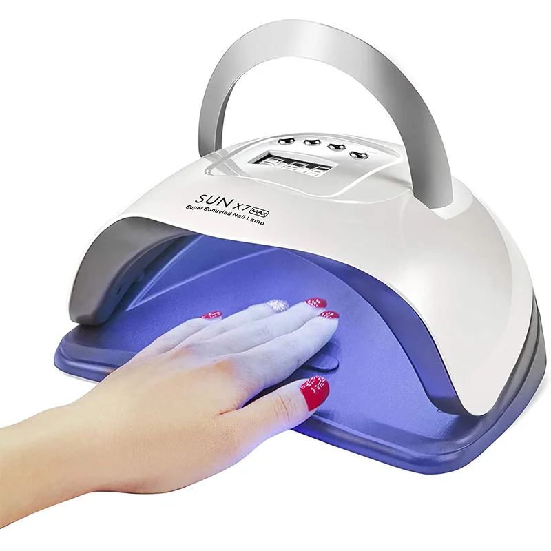 

120W Nail Lamp Portable Handle UV LED Nail Light Automatic Sensor 57 Lighting Gel Polish Curing Nail Dryer with 4 Timer Setting